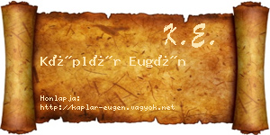 Káplár Eugén névjegykártya